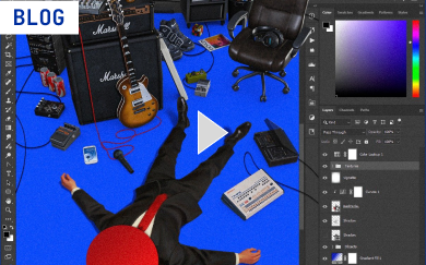 Mockup da interface com o painel de cores aberto